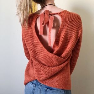 Orange cut out sweater